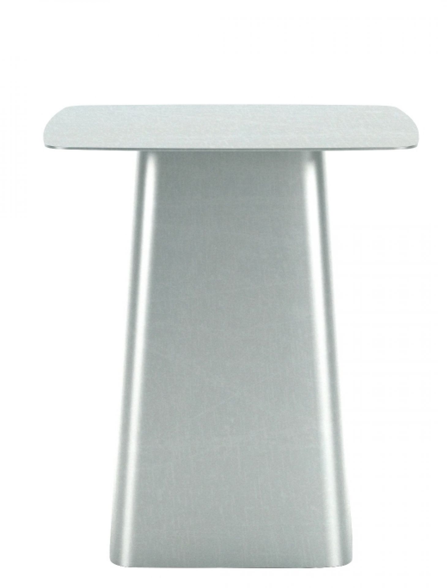 Vitra Metal Side Table, verzinkter Beistelltisch für den Outdoor-Bereich, Frontansicht.