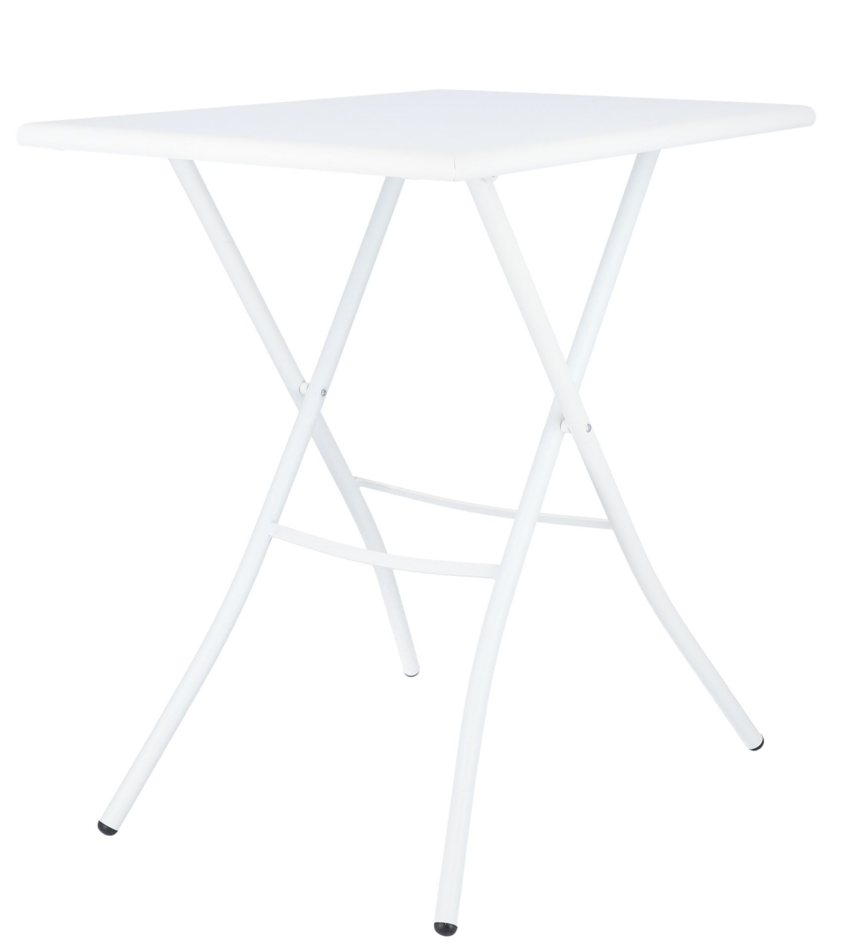 Weißer Fiam Sirio Klapptisch von Jan Kurtz für den Outdoor-Bereich. Quadratischer Gartentisch mit filigranem Gestell.