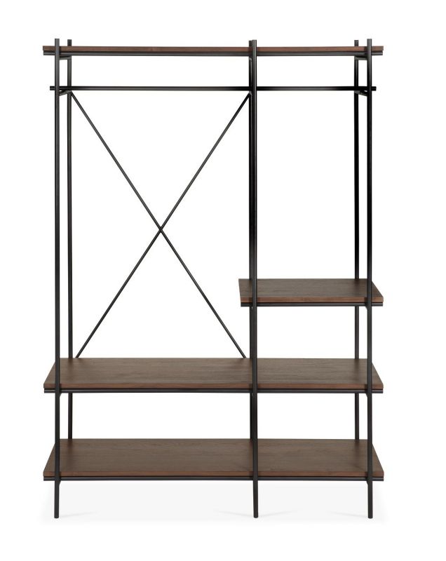 Oscar Hängeregal von Ethnicraft: Modernes Regal mit Kleiderstange und Holzregalböden für Schlafzimmer und Ankleidezimmer.