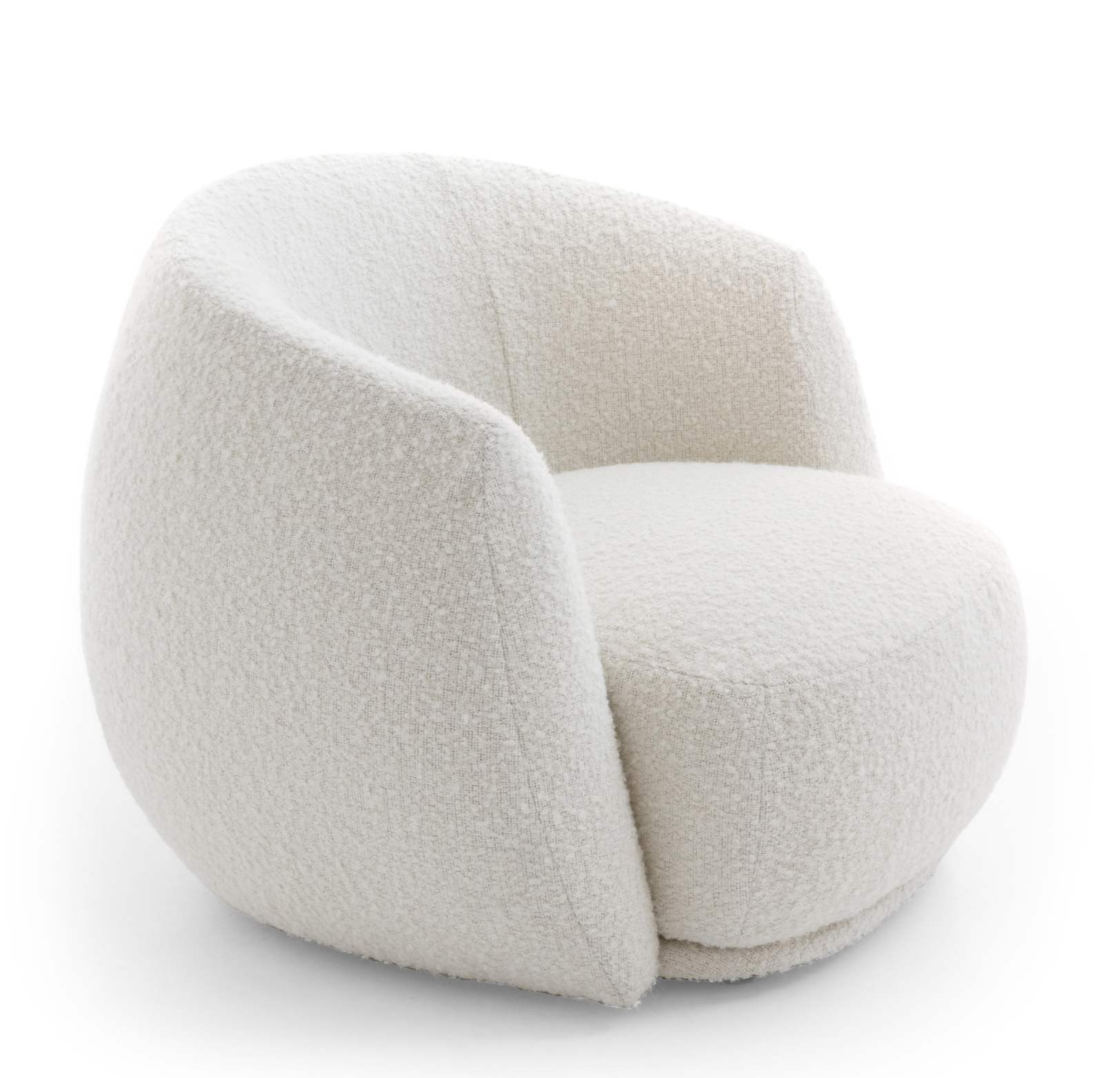 Weißer Pacific Armchair Sessel von Moroso mit Bouclé-Bezug, moderner Sessel für Wohnzimmer.