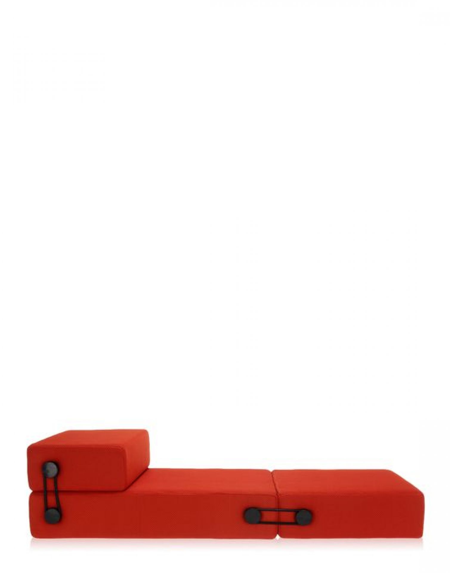 Rotes Kartell Trix Modulsofa als Chaise Longue oder Sessel, modernes Designmöbel für Wohnzimmer.