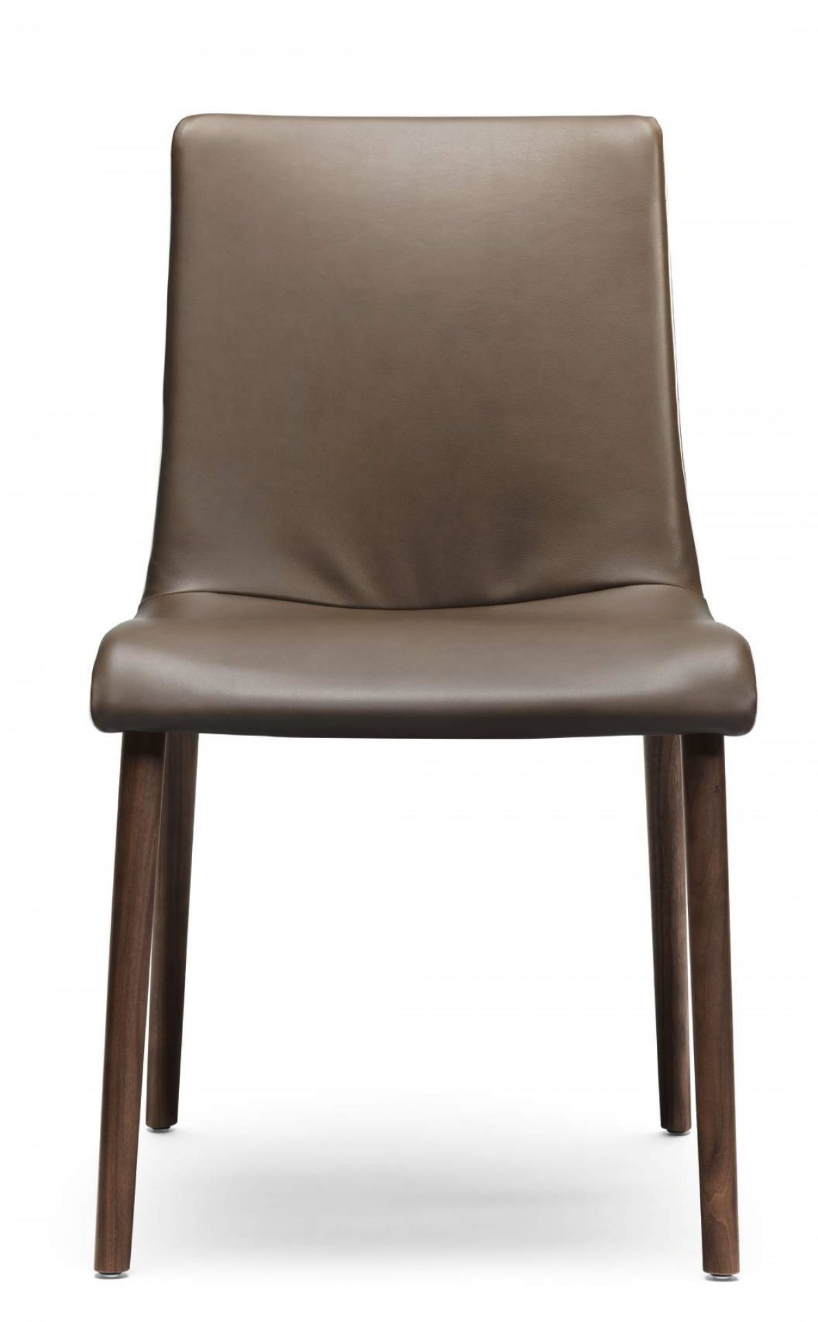 Liz Wood Stuhl von Walter Knoll: Brauner Lederstuhl mit Holzbeinen, modernes Design für Esszimmer.