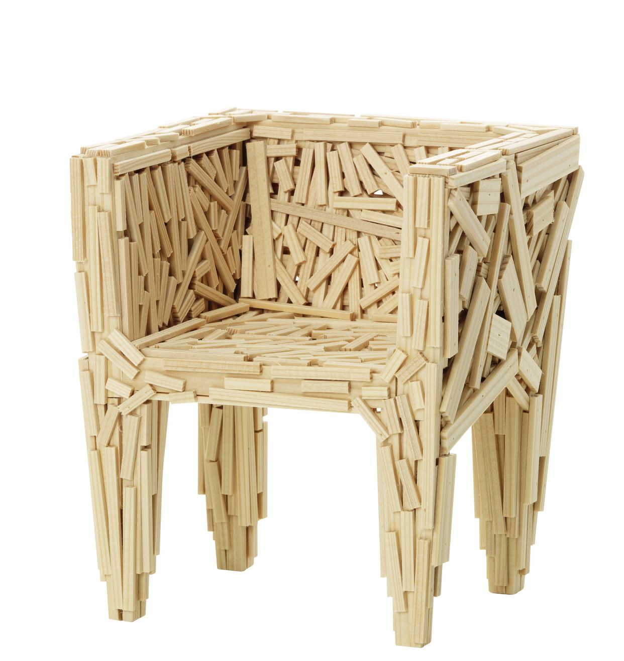 Favela Sessel aus Holz, Miniatur Designstuhl von Vitra, einzigartiges Möbelstück für Wohnzimmer und Büro.