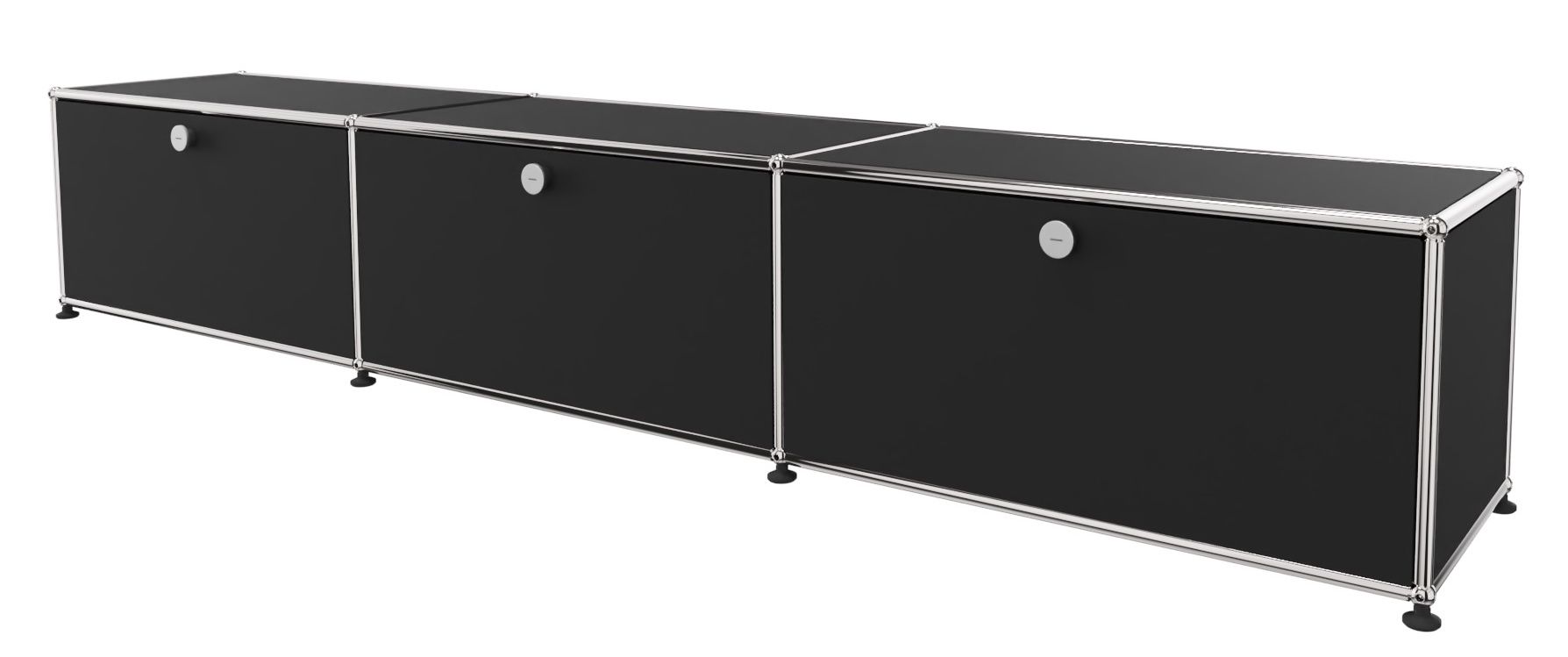 USM Haller Lowboard 3 Klappen Graphitschwarz- FAST DELIVERY