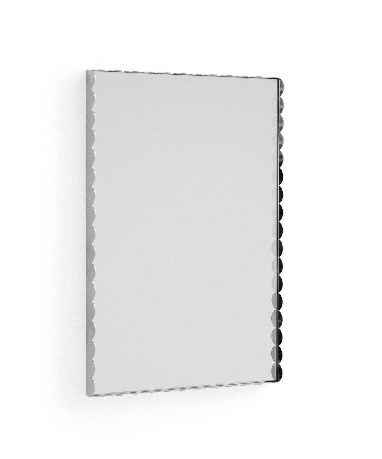 Rechteckiger Arcs Mirror Spiegel von Hay aus Edelstahl, B 43 x H 61 cm, Wandspiegel.