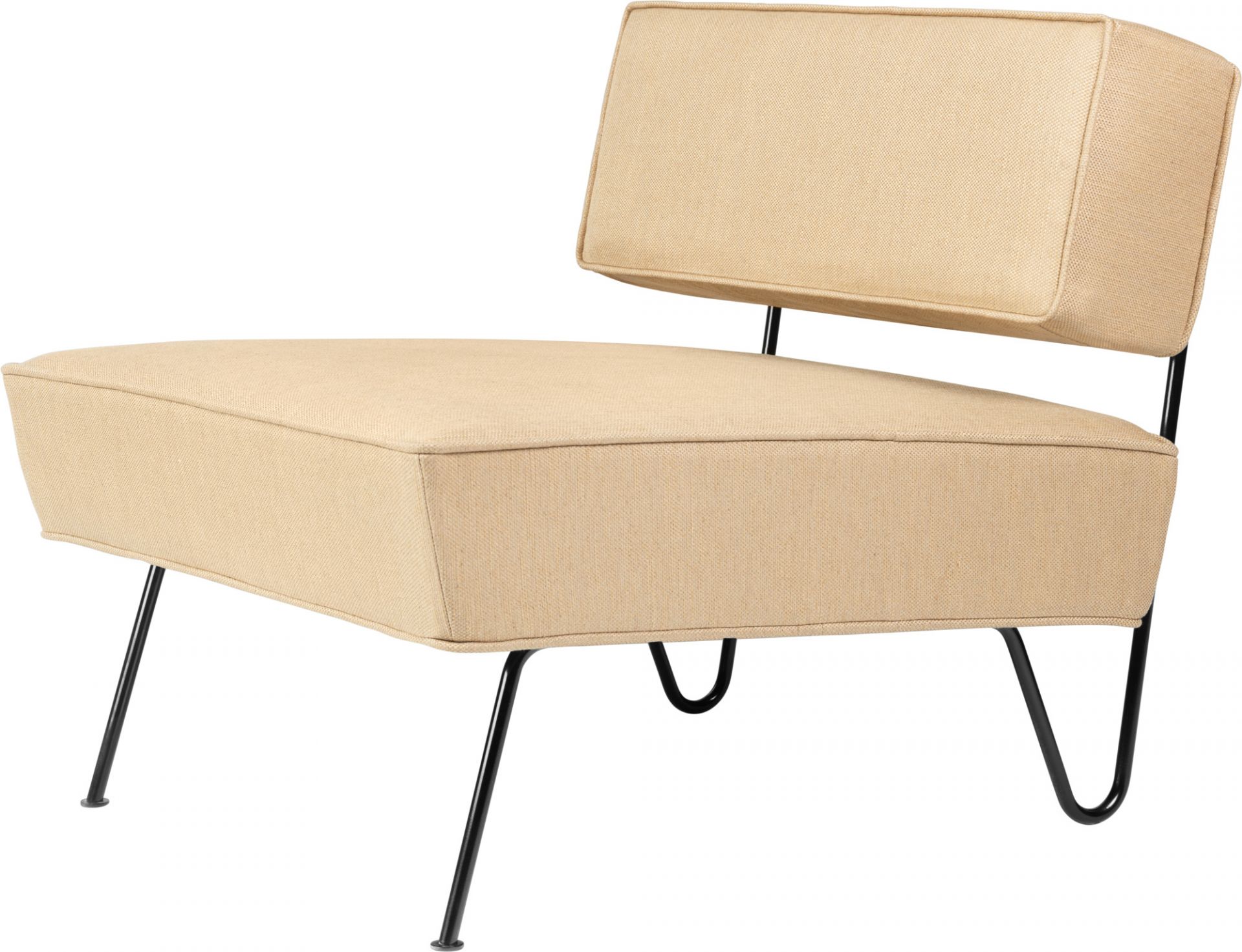GT Lounge Chair Sessel von Gubi in Beige mit schwarzen Metallbeinen, modernes Design.