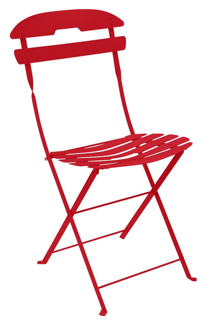 Roter La Môme Klappstuhl von Fermob für den Garten oder Balkon, Outdoor-Möbel.