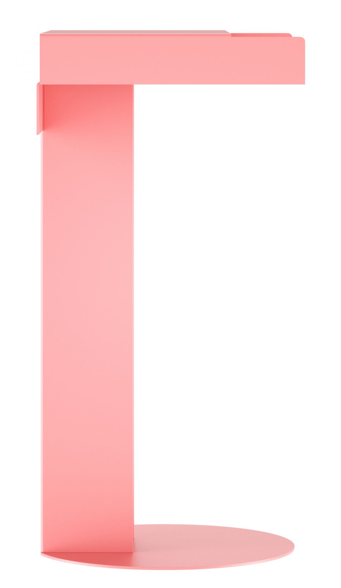 Rosa Meta Beistelltisch von New Tendency: Moderner, minimalistischer Nachttisch mit runder Basis.