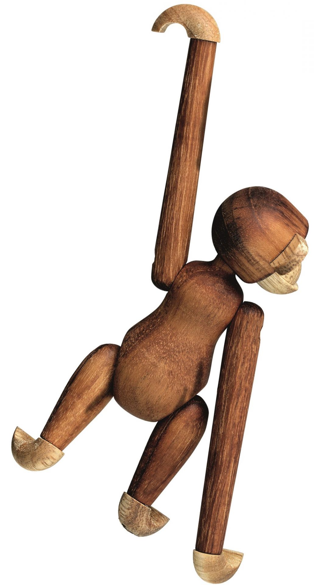 Detailaufnahme: Kay Bojesen Affe Holzfigur aus Teak, große Ausführung, Dekoration.