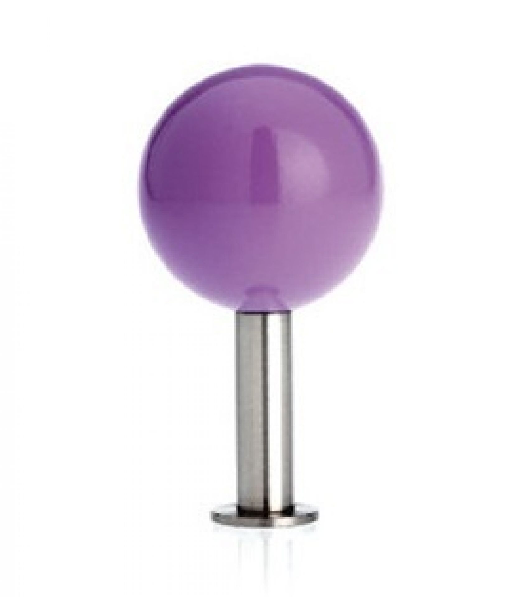 Lila Schönbuch Dots Wandhaken: Einzelner runder Kleiderhaken aus Holz und Metall, moderne Wandgarderobe.