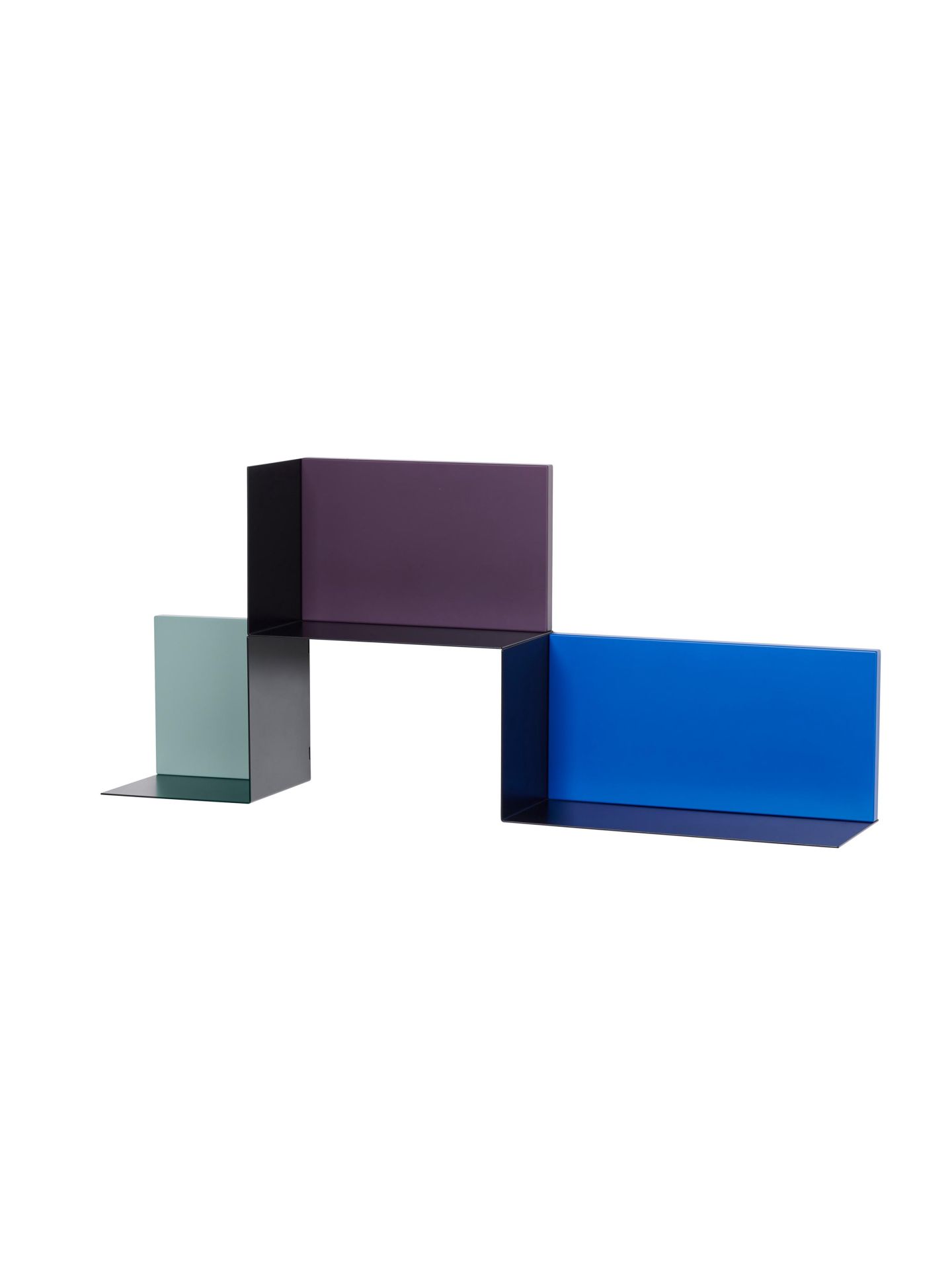 Dado Regalelement von Schönbuch: Modernes Wandregal in Blau, Lila und Grün. Designregal für Wohnzimmer.