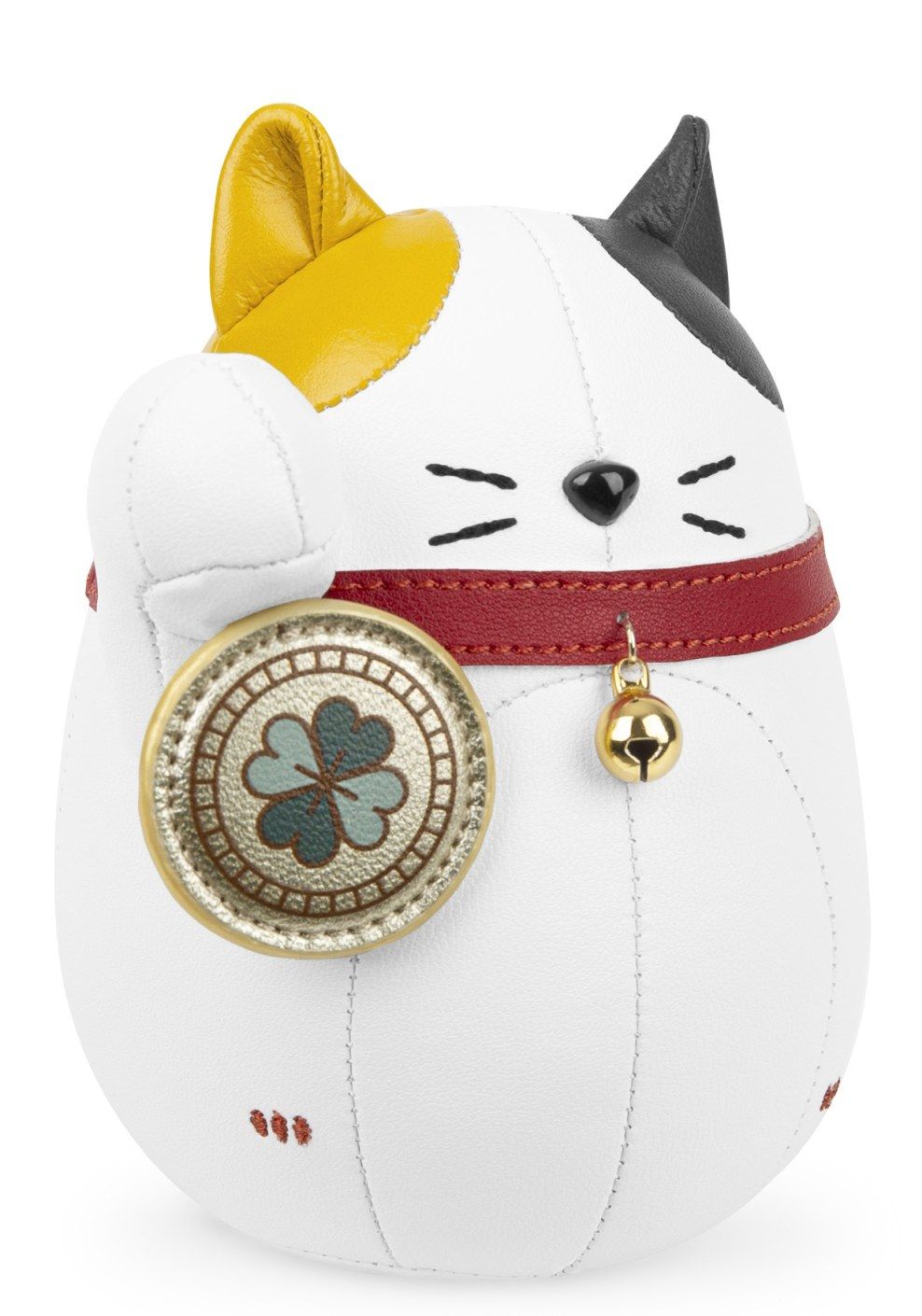 Briefbeschwerer Katze Lucky Cat Fuu Clover Weiß / Ocker gelb Züny 