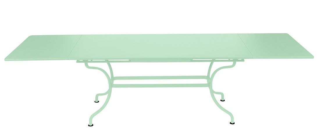 Fermob Romane Ausziehtisch in Mintgrün, aus Metall, für den Garten und die Terrasse.
