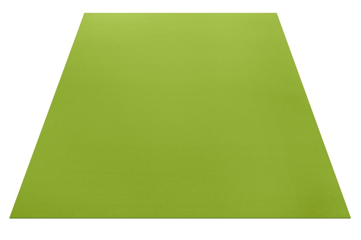 Rechteckiger, hellgrüner Hey Sign Teppich aus Filz, ideal als Bodenbelag und zur Raumakustik-Verbesserung.