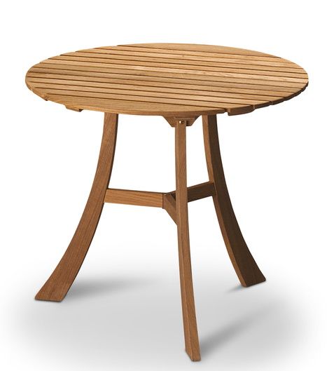 Vendia Tisch Ø 75 cm von Skagerak by Fritz Hansen, runder Outdoor Tisch aus Teakholz.