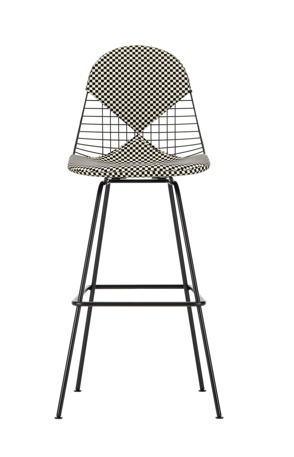 Eames Wire Bar Stool Barhocker High mit Sitz- und Rückenpolster Vitra