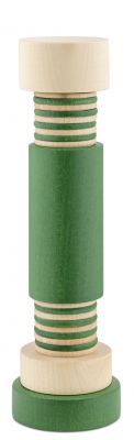 Grüne Alessi Gewürzmühle, eine moderne Salz- und Pfeffermühle aus Holz für die Küche.