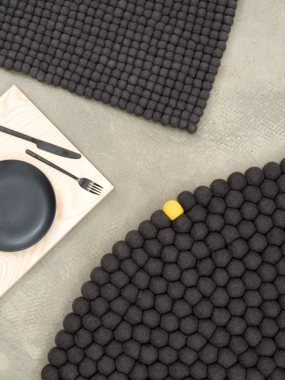 Big One Rund Filzteppich Ø 300 cm myfelt Anthrazit