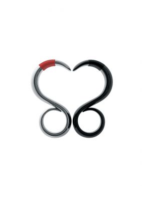 Alessi StaySafe No-Touch Schlüsselanhänger, silber und schwarz, zur hygienischen Bedienung von Oberflächen.