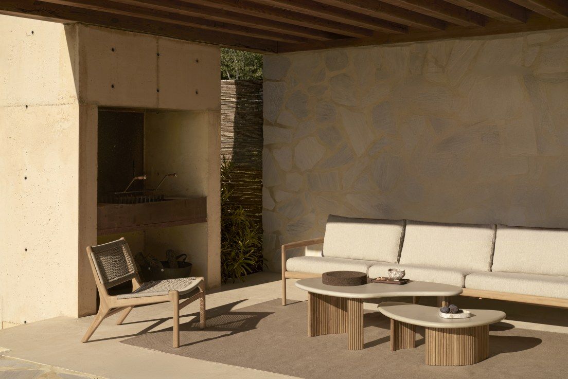 Jack Woven Outdoor Loungsessel Teak Kordel Beige Ethnicraft