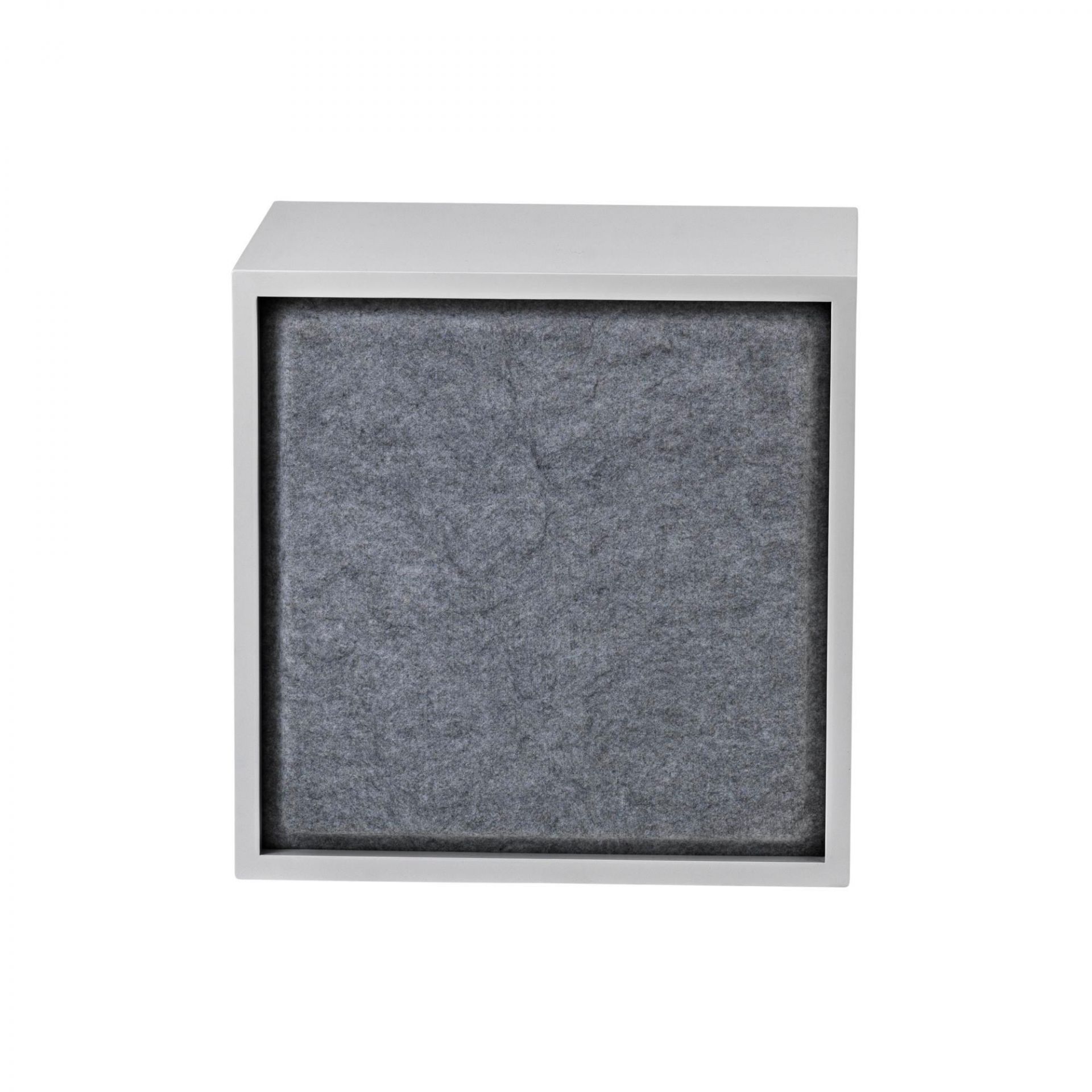 Graues Muuto Acoustic Panel für Stacked Regalsystem, mittlere Größe, zur Schallabsorption und Wandgestaltung.