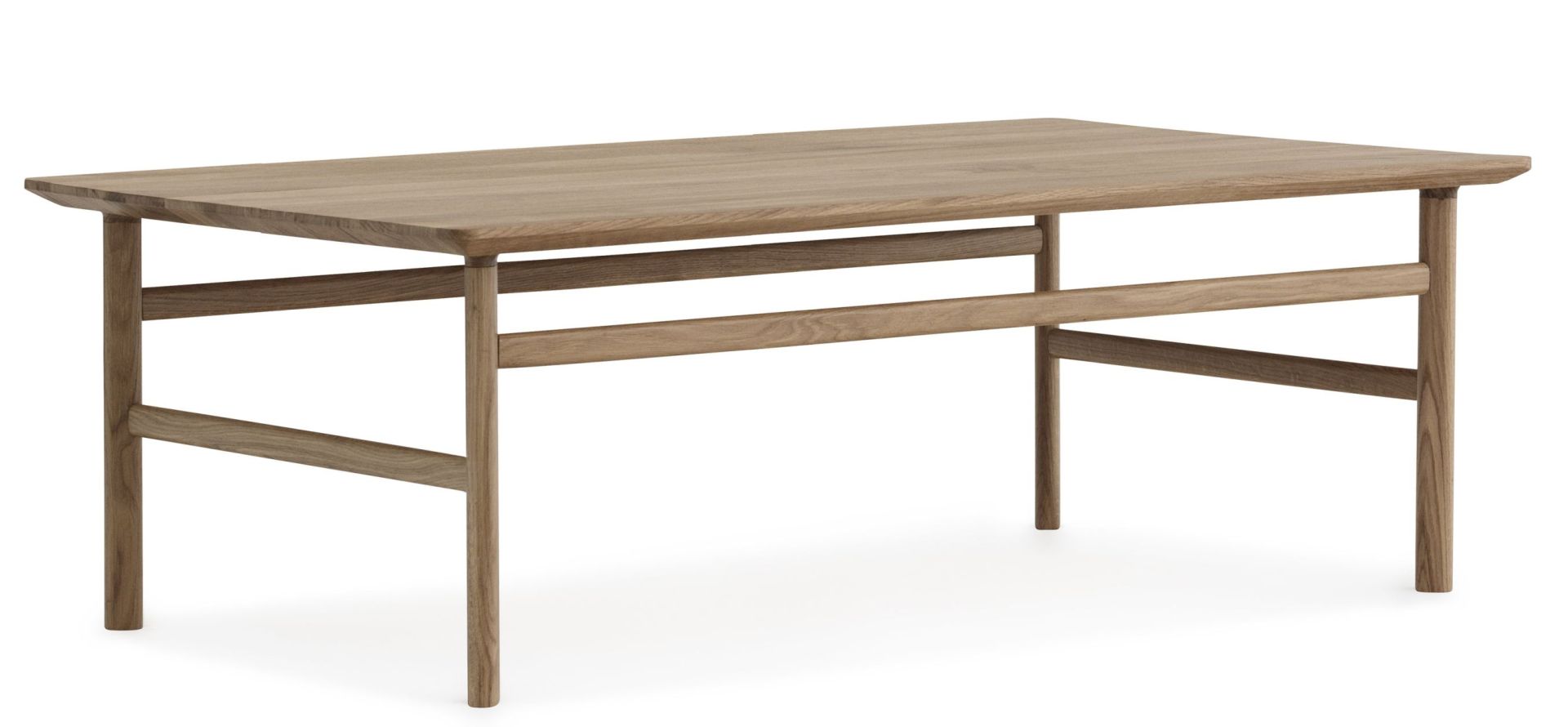 Grow Table Couchtisch von Normann Copenhagen, 70x120 cm, aus hellem Holz, modernes Design.