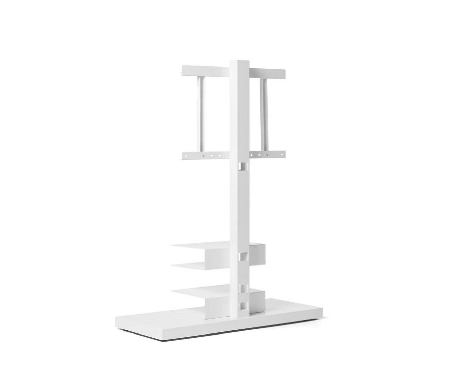 Weißer Ptolomeo TV-Ständer von Opinion Ciatti mit Ablagen für Wohnzimmer und Fernseher.