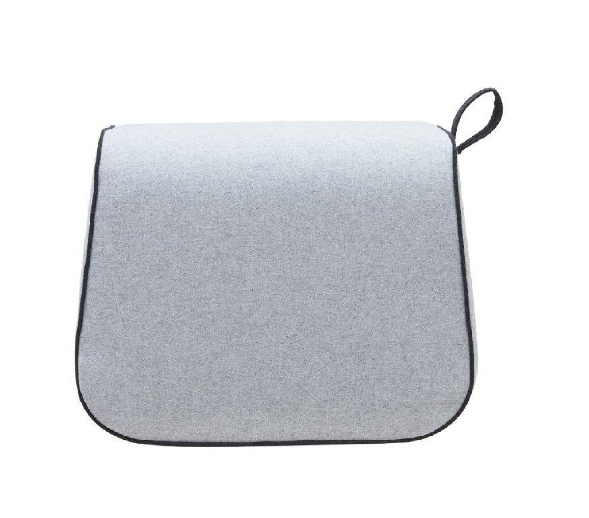 Grauer Nector Hocker mit Tragegriff, ideal als Sitzhocker oder Fußhocker für Wohnzimmer und Büro.