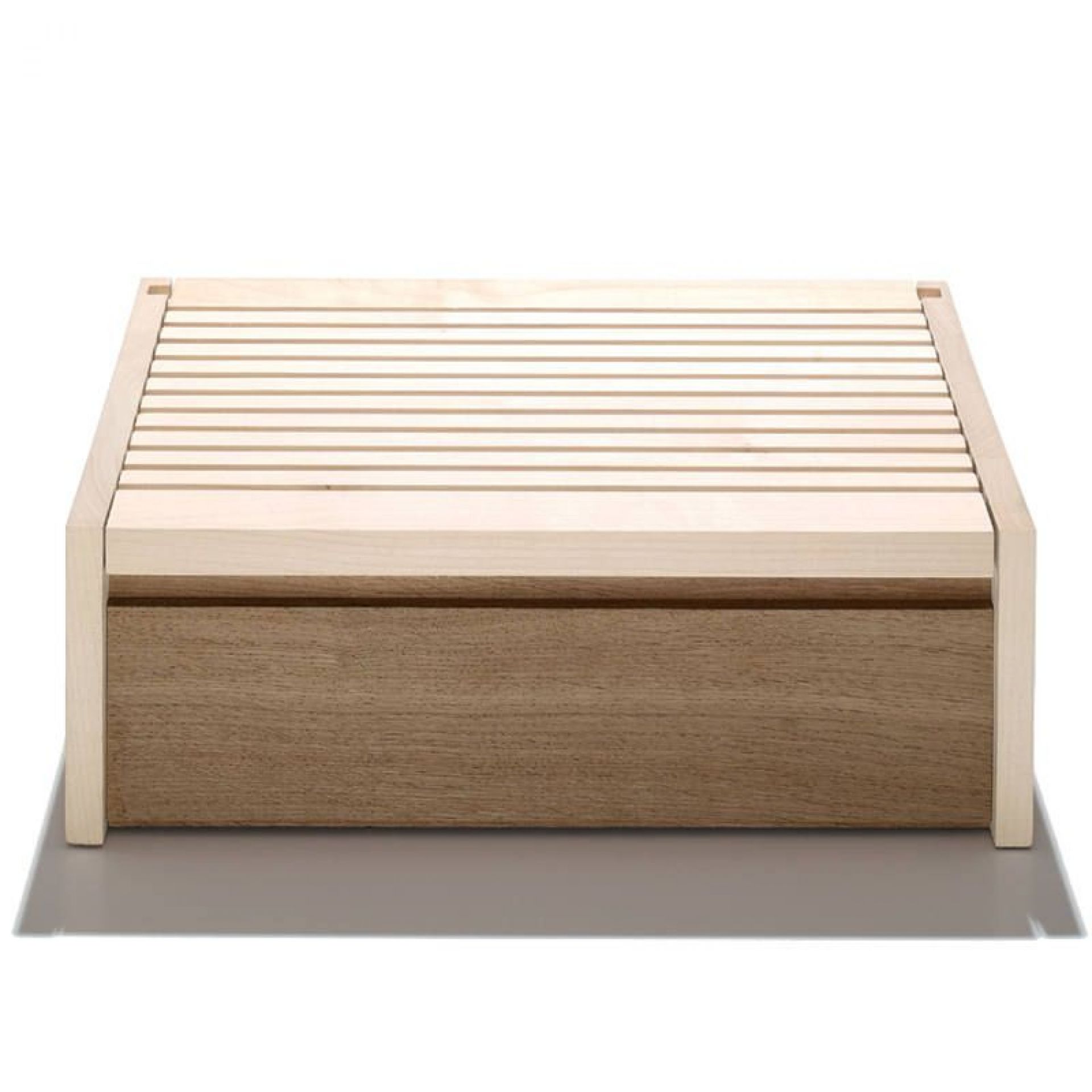 Brotkasten Side by Side aus Holz mit Schublade und Lattenrost für optimale Brotlagerung.