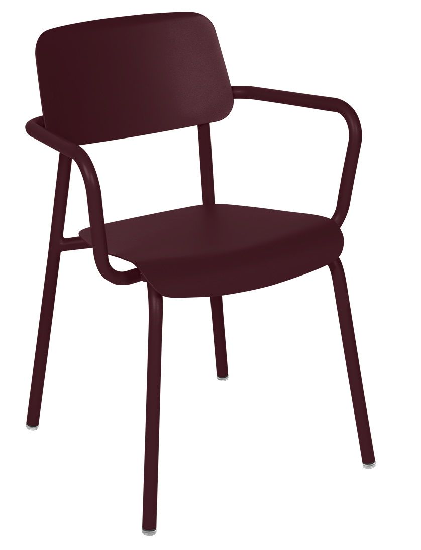 Burgunderroter Studie Chair Stuhl von Fermob, ein moderner Outdoor Stuhl mit Armlehnen.