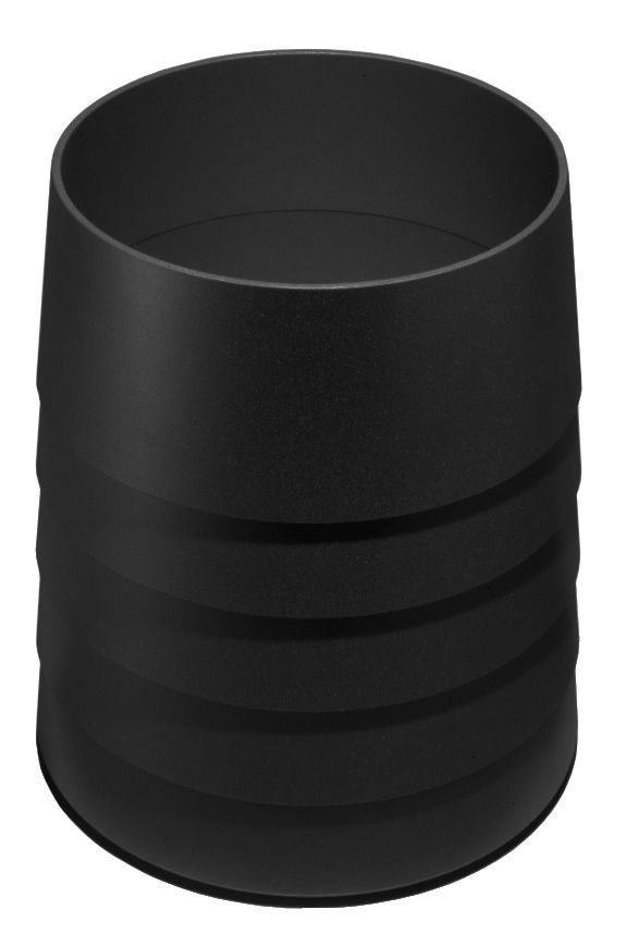 Schwarzer Rexite Papierkorb/Schirmständer mit gerippter Textur, ideal für Büro oder Zuhause. Modernes Design.