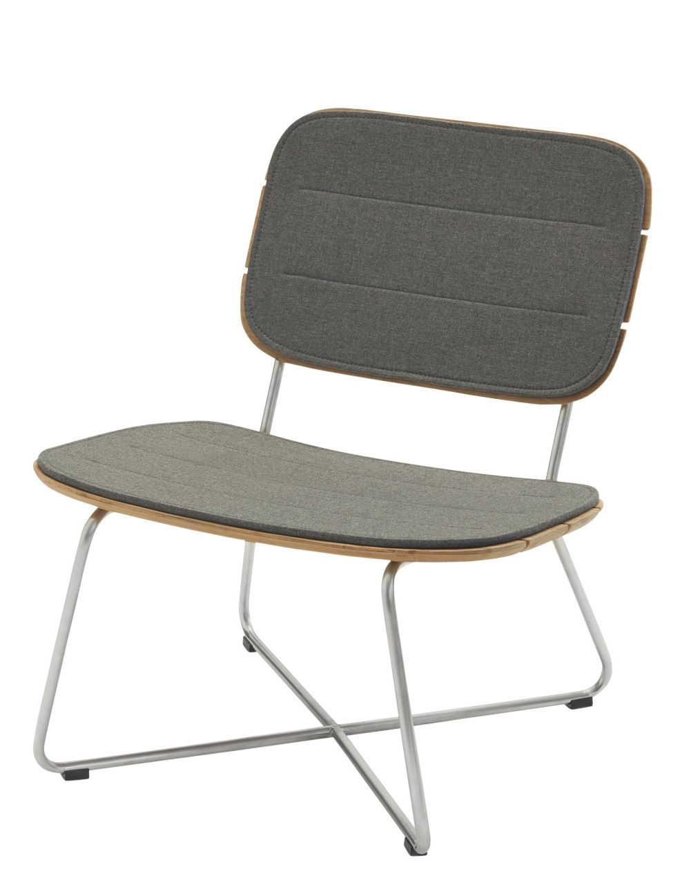 Lilium Lounge Chair mit anthrazitfarbenem Sitzkissen, Outdoor-Stuhl von Skagerak by Fritz Hansen.