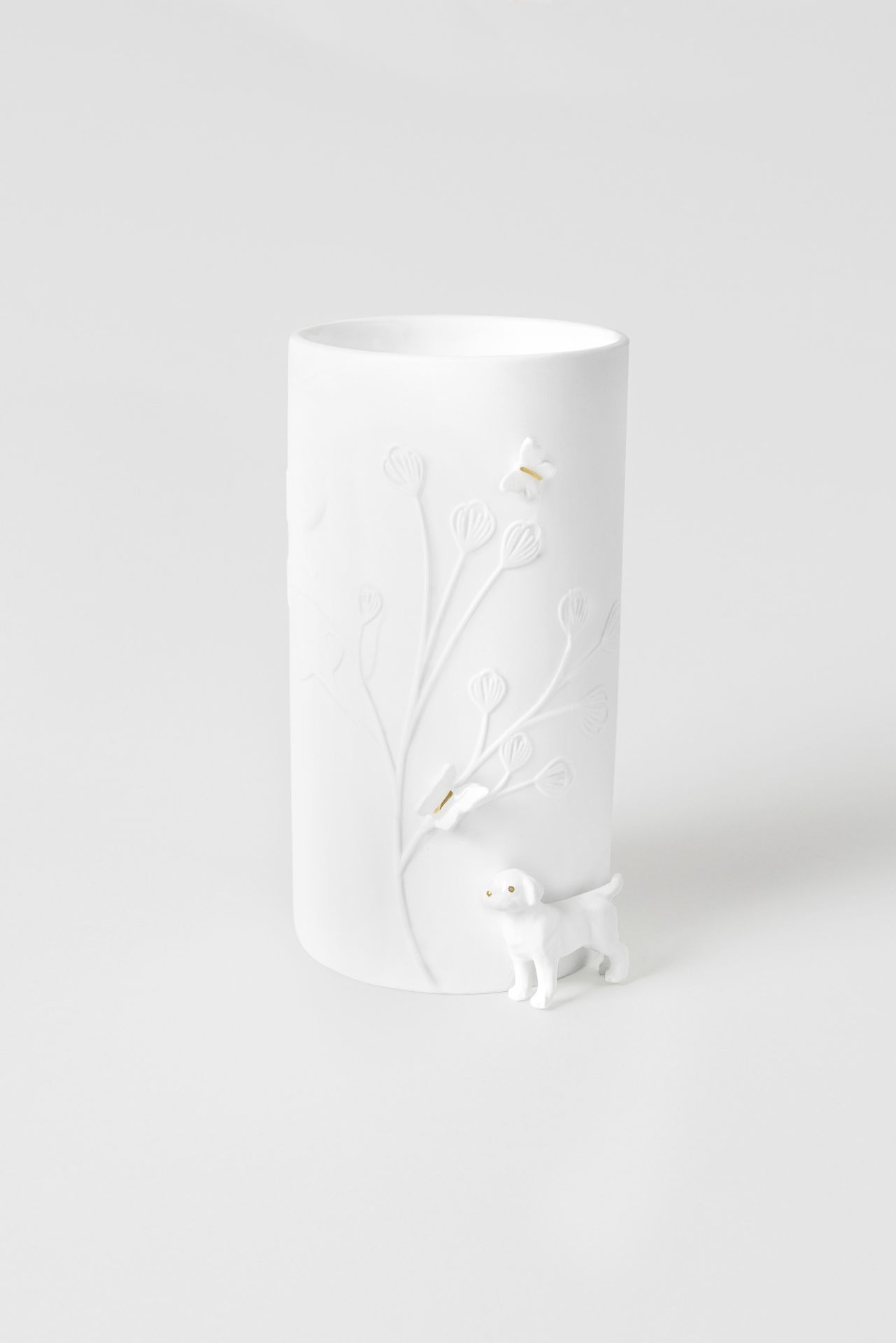 Vase Hund stehend Räder