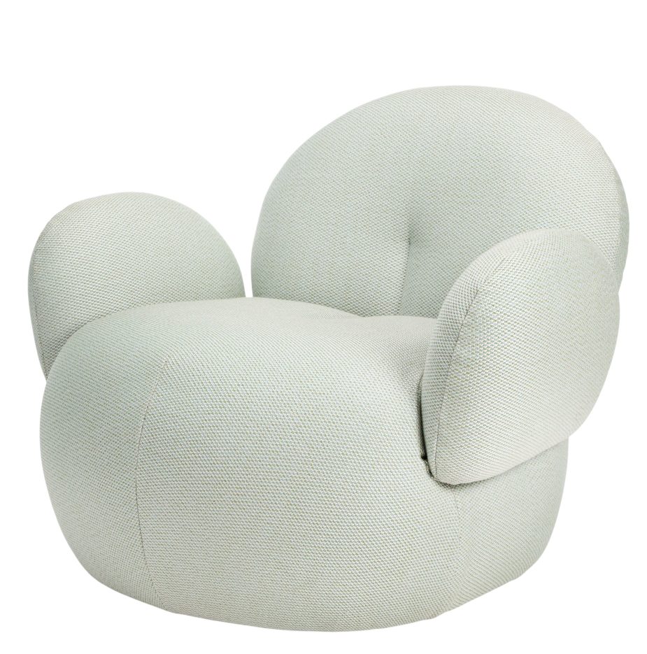 Nana Outdoor Sessel von Freifrau Manufaktur, hellgrüner Loungesessel für den Garten oder die Terrasse.