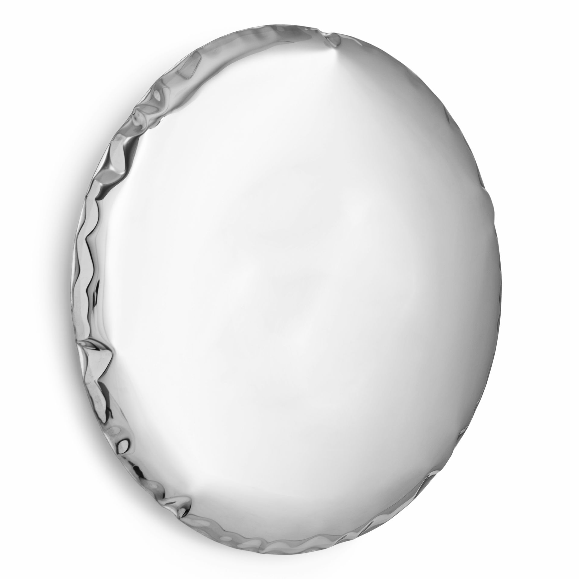 Runder Oko inox Spiegel von Zieta im minimalistischen Design, Durchmesser 62 cm.