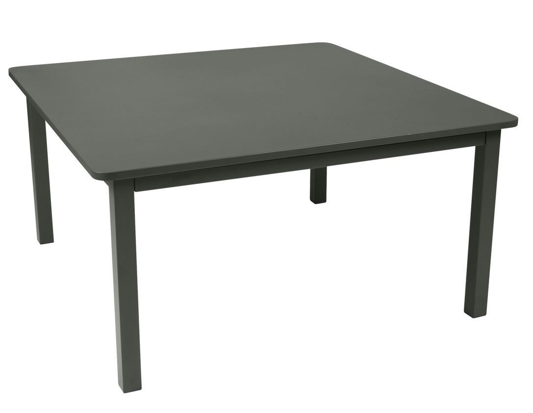 Quadratischer, grauer Craft Tisch von Fermob für den Außenbereich, ideal für Garten und Terrasse.