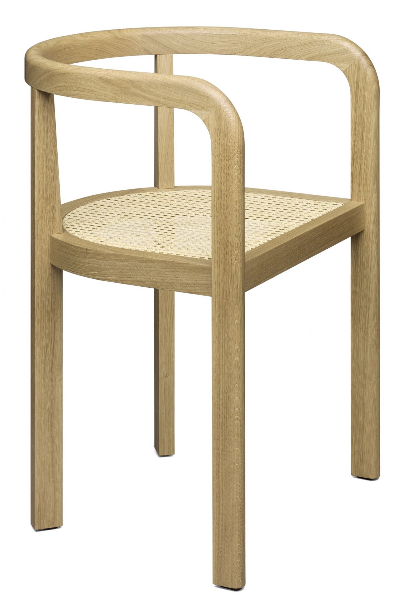 RH01 Stuttgart Stuhl aus geöltem Eichenholz mit Wiener Geflecht Sitzfläche, e15 Design.