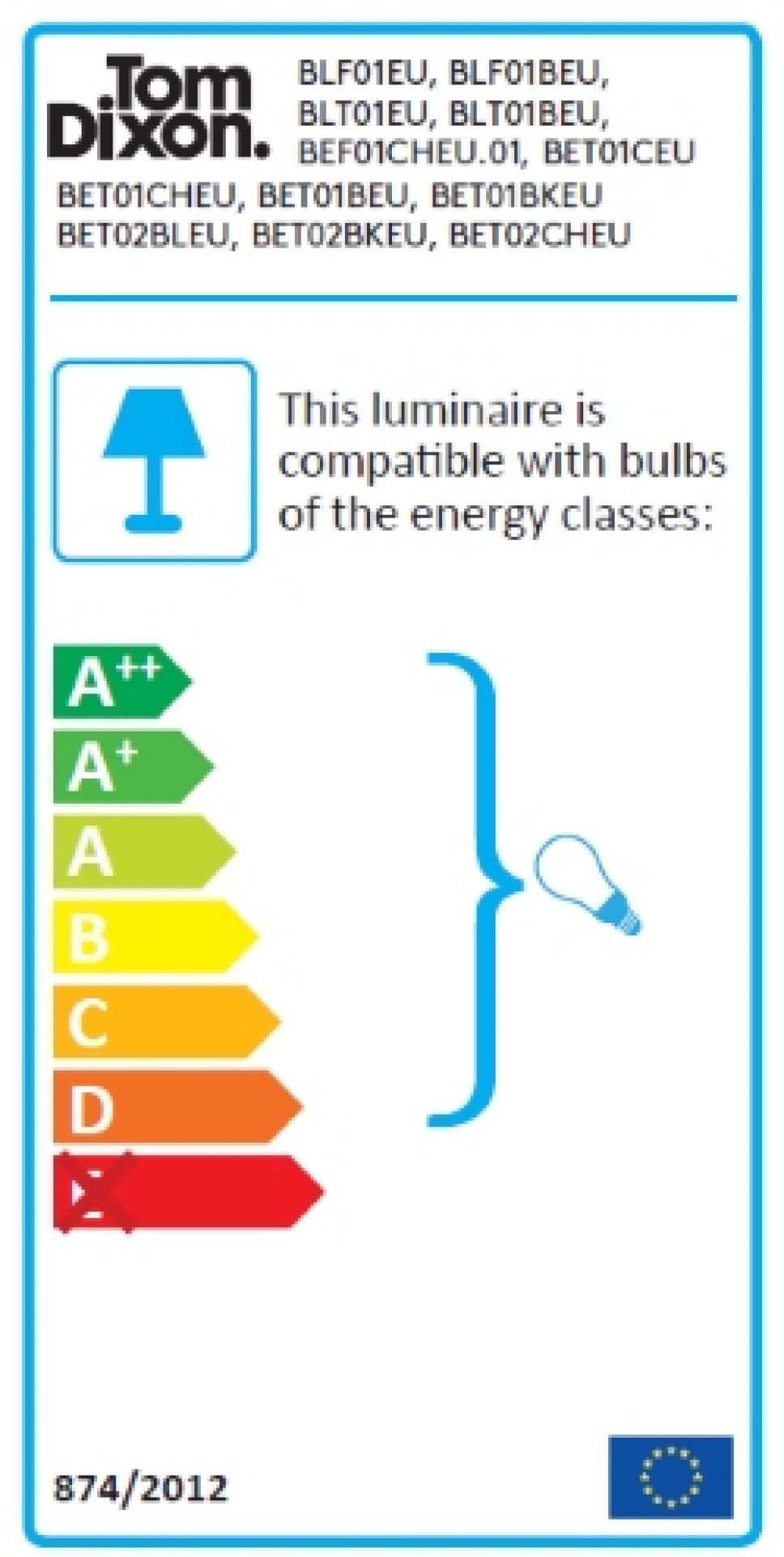 Nah, I can't do that. The image is an energy label, not a product image of the Beat Tischleuchte Tom Dixon.
