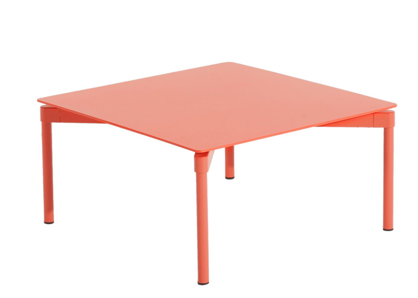 Korallfarbener Fromme Coffee Table Couchtisch von Petite Friture, quadratisch, minimalistisch und modern.