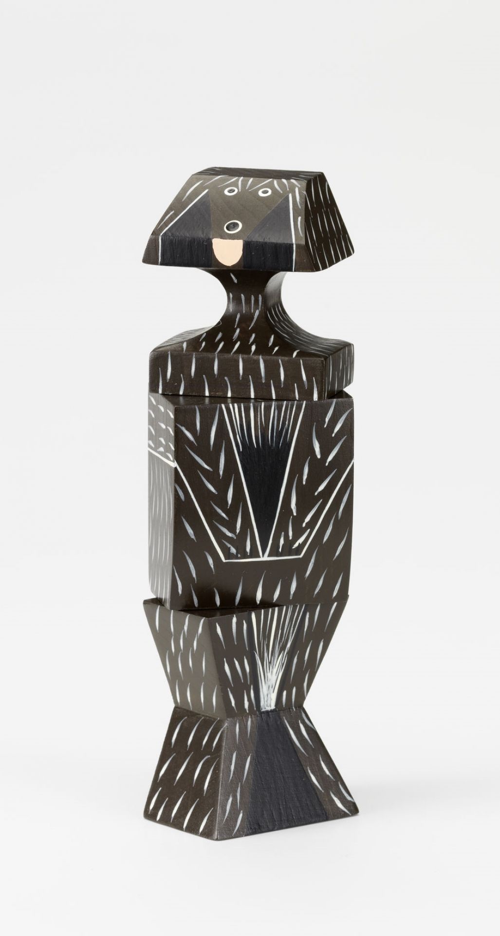 Vitra Wooden Doll Holzfigur, stilisiertes Katzen-Design, dekoratives Sammlerstück aus Holz, handbemalt.