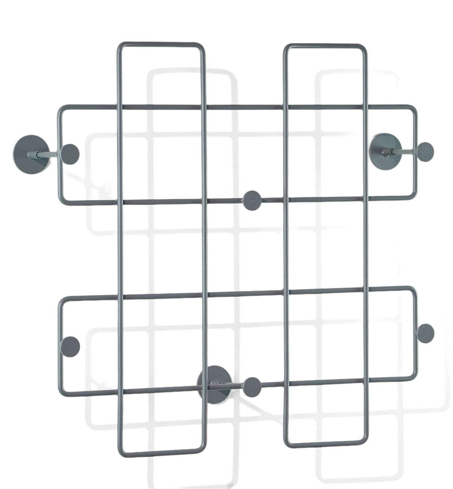 Bazar Wandgarderobe groß basaltgrau von Richard Lampert: Moderne Garderobe aus Stahl mit Haken.