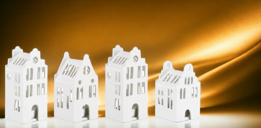 Zuhause Lichthaus Sortiment 4-er Set Grachten Räder 