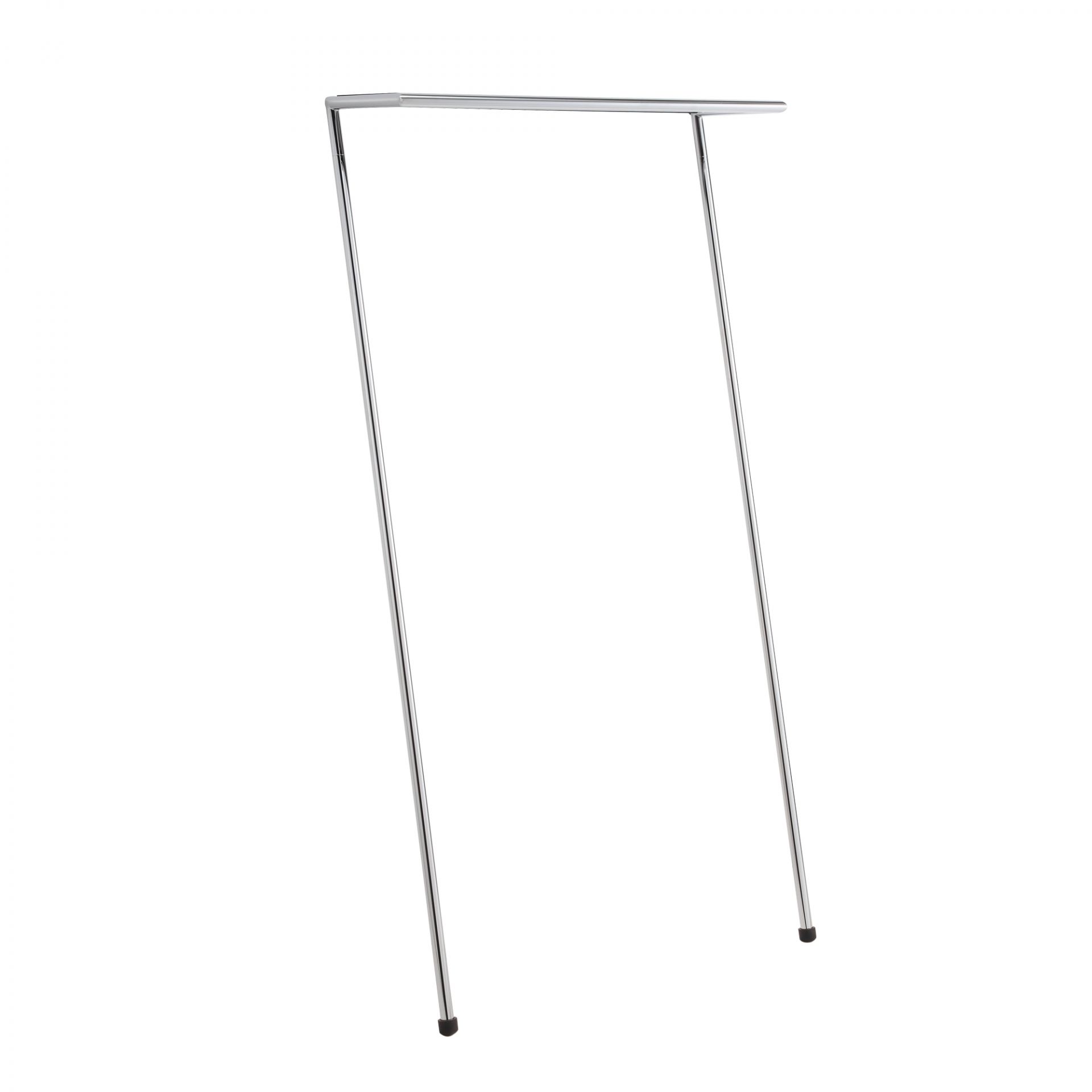 Zen Anlehngarderobe Mox in glänzendem Chrom, minimalistische Garderobenstange für Flur und Eingangsbereich.