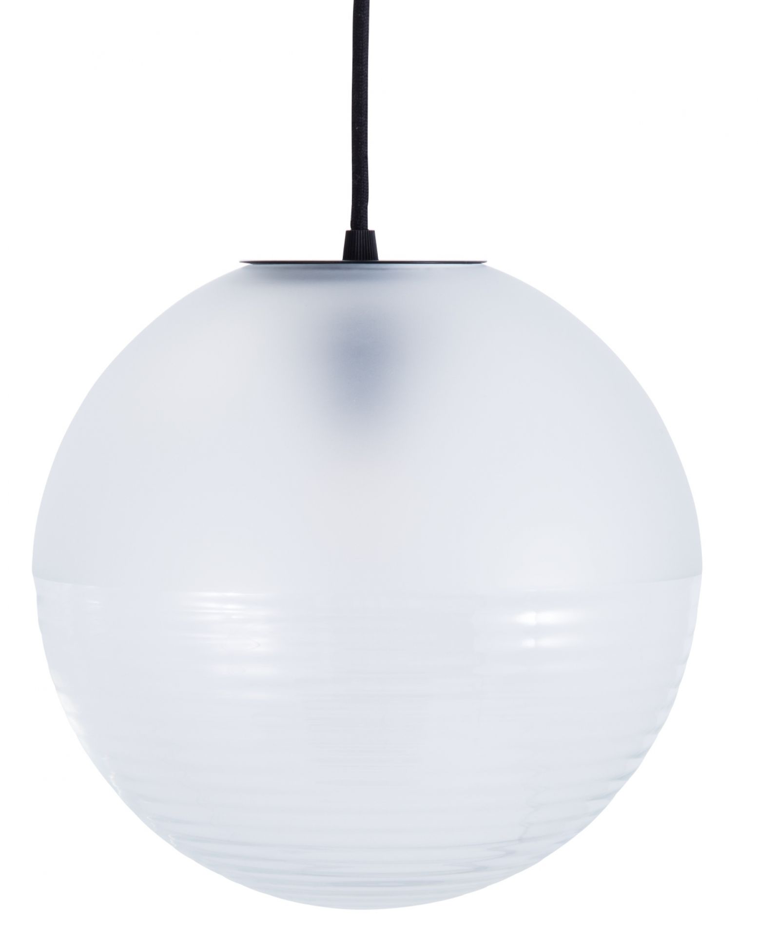 Transparente Stellar Pendelleuchte von Pulpo, kleine, runde Hängelampe für Wohnzimmer und Esszimmer.