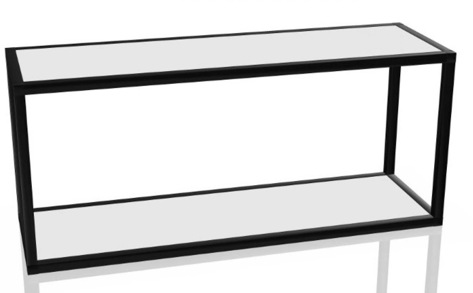 P4 Hängeregal von Palmberg, 80 cm breit. Modernes Wandregal in Schwarz und Weiß.