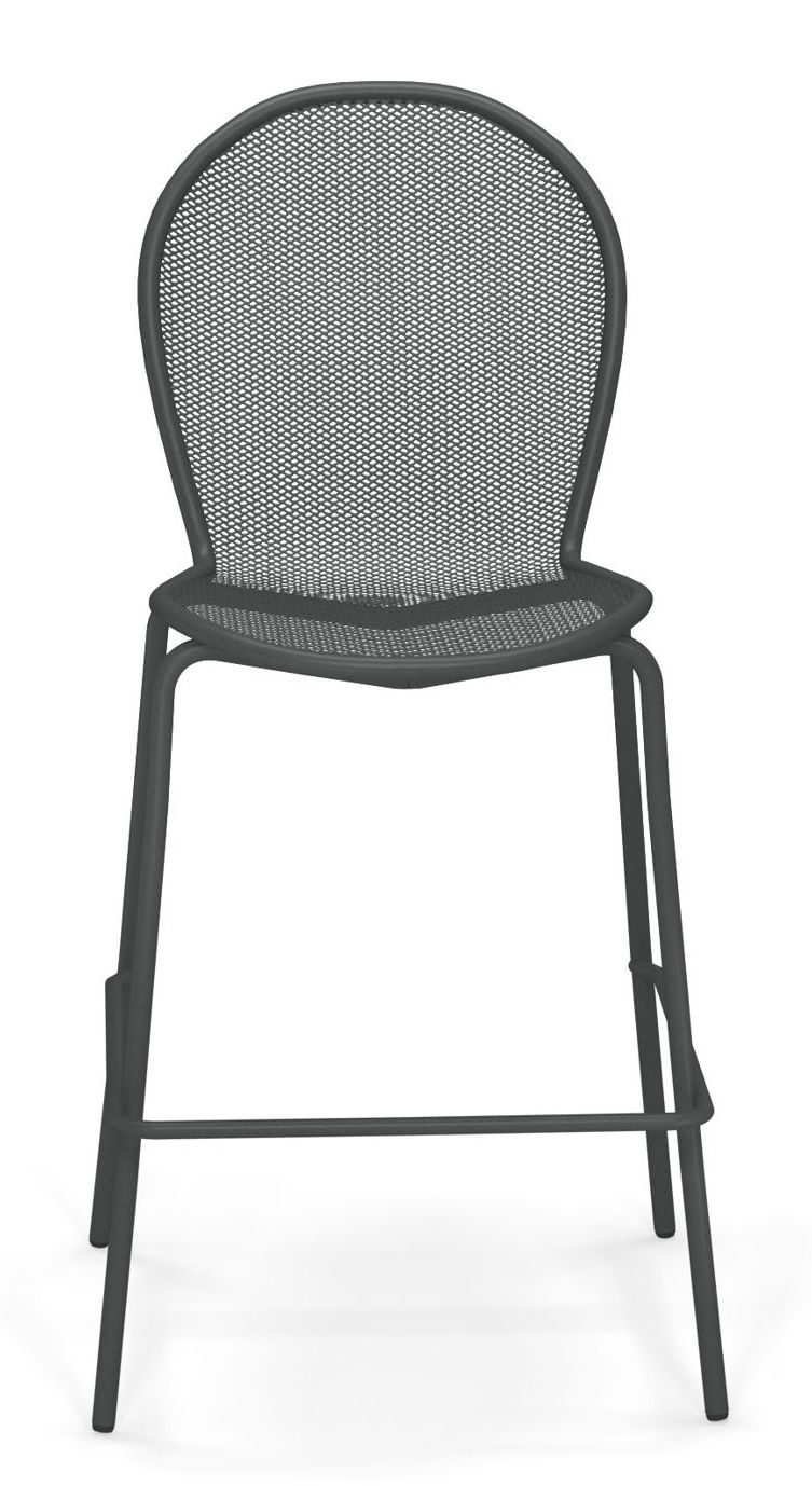 Grauer Ronda Barhocker von Emu aus Metallgeflecht, ideal für den Außenbereich.