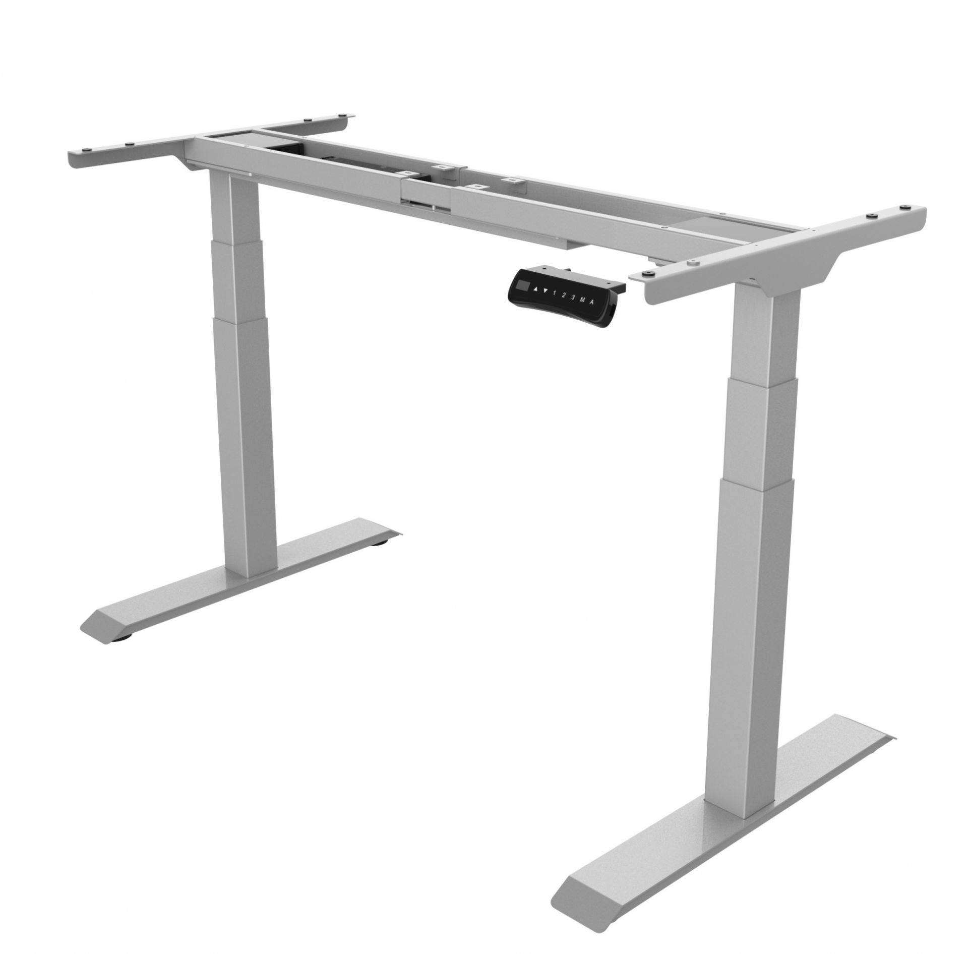 Hiplift Untergestell Silber: Elektrisch höhenverstellbares Tischgestell für ergonomisches Arbeiten im Büro.