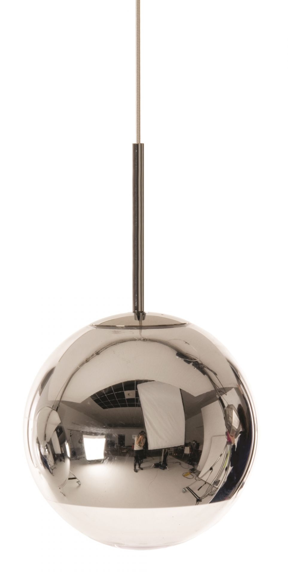 Silberne Mirror Ball Hängeleuchte von Tom Dixon, moderne Pendelleuchte für Wohnzimmer und Esszimmer.