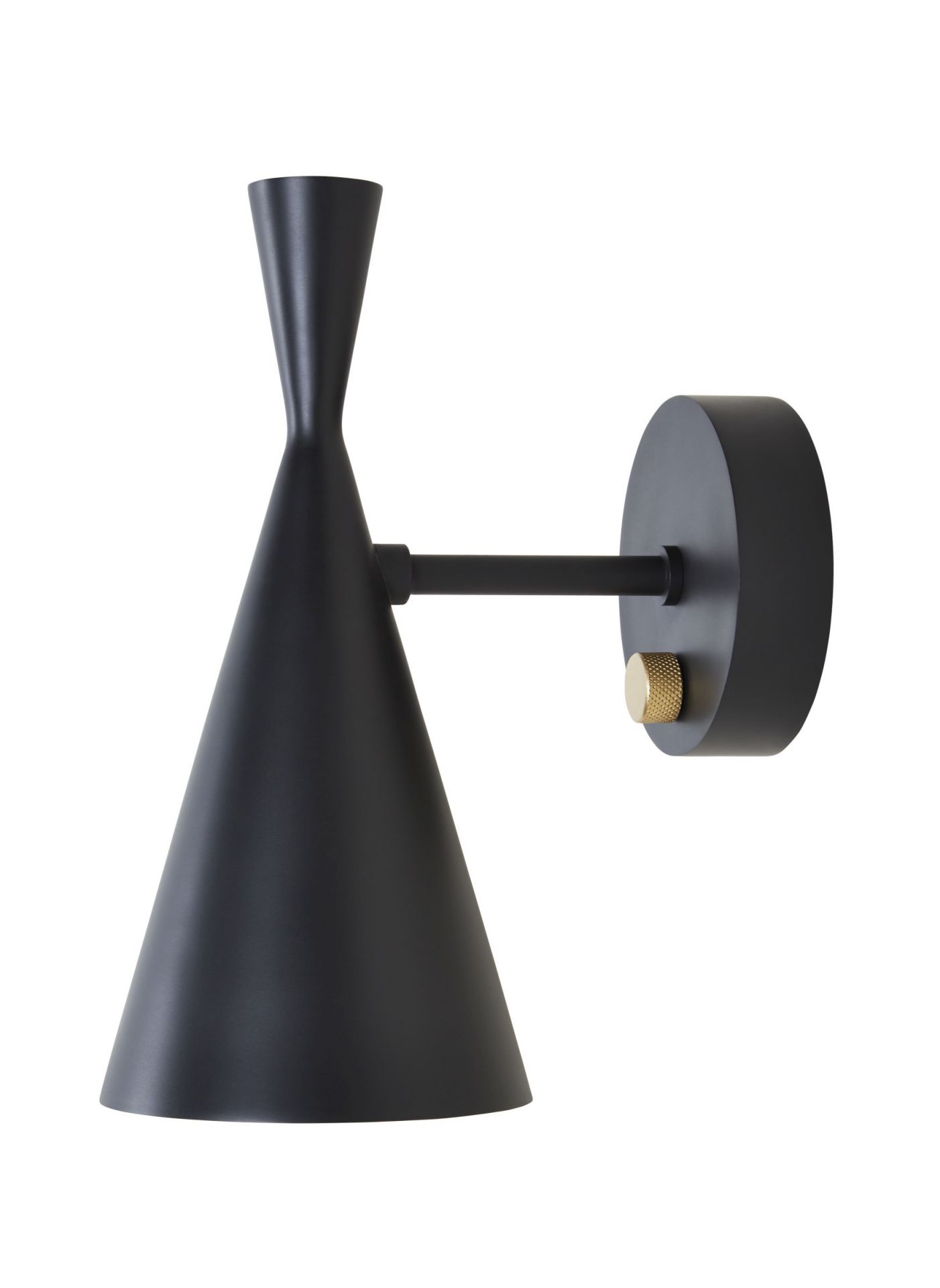 Schwarze Tom Dixon Beat Wandleuchte EINZELSTÜCK aus Messing und Stahl, modernes Design für Innenräume.