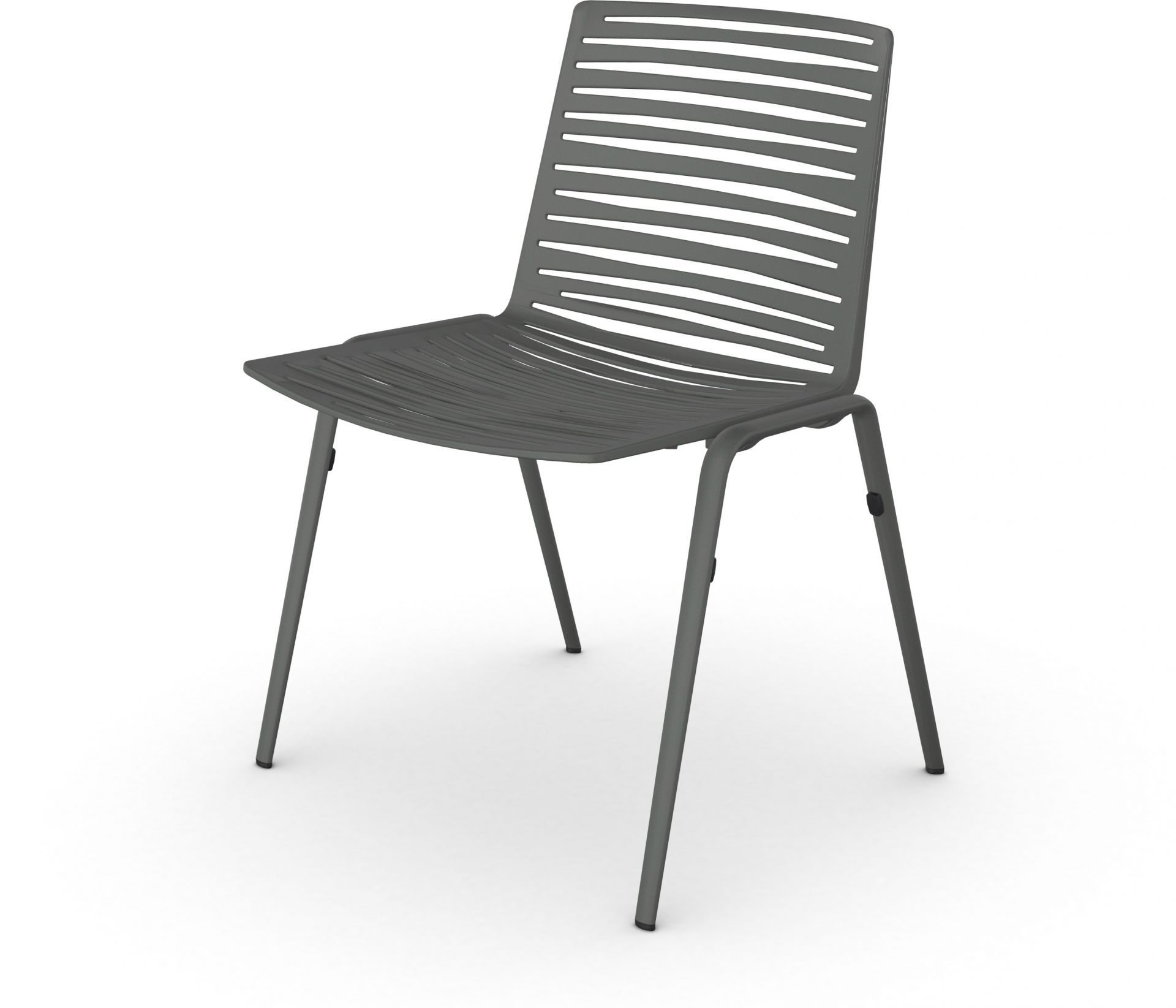 Zebra Outdoor Stuhl Fast, grauer Gartenstuhl mit Lattenmuster für Terrasse und Balkon.